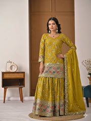 An elegant embellished traditional sharara suit set