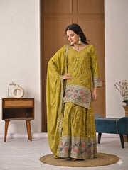 An elegant embellished traditional sharara suit set
