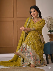 An elegant embellished traditional sharara suit set