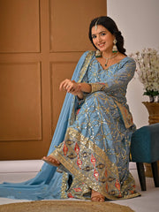 An elegant embellished traditional sharara suit set