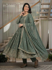 Fashionable Mustard Suit with Elegant Embroidery