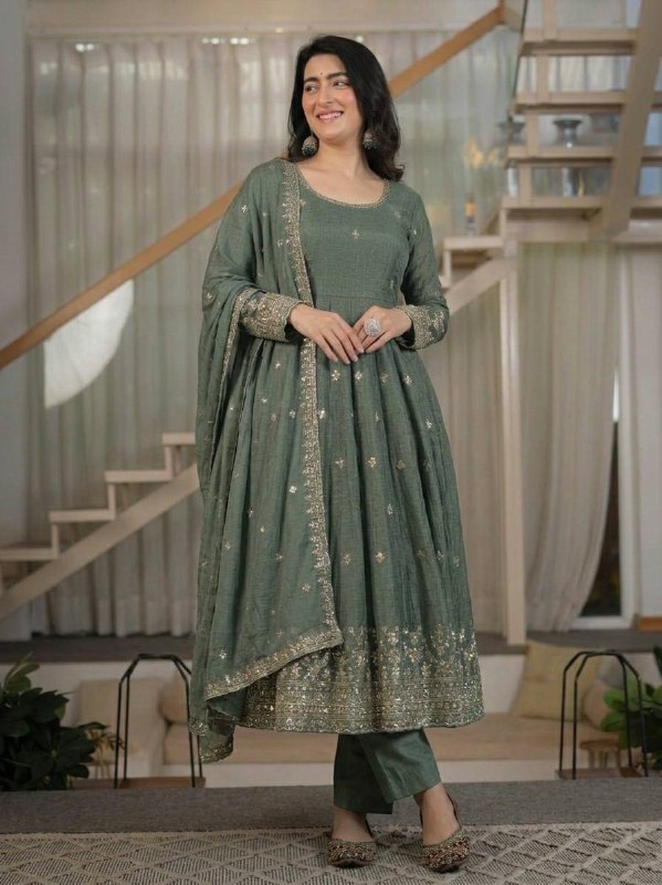 Fashionable Mustard Suit with Elegant Embroidery