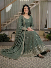 Fashionable Mustard Suit with Elegant Embroidery