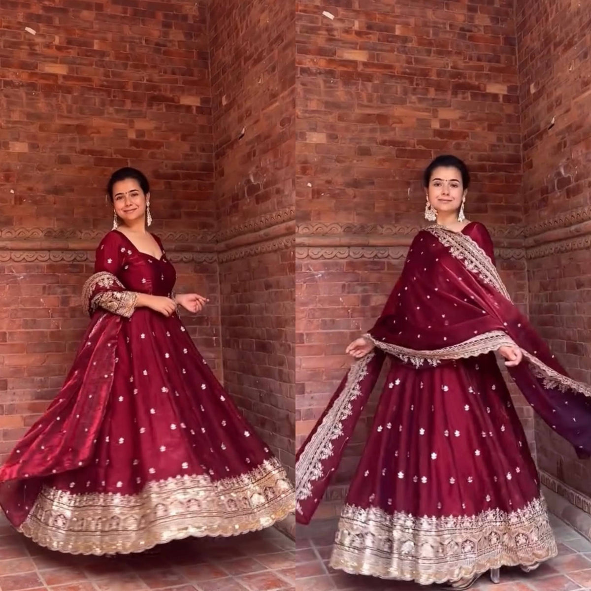 Timeless Charm Maroon Anarkali for Grace