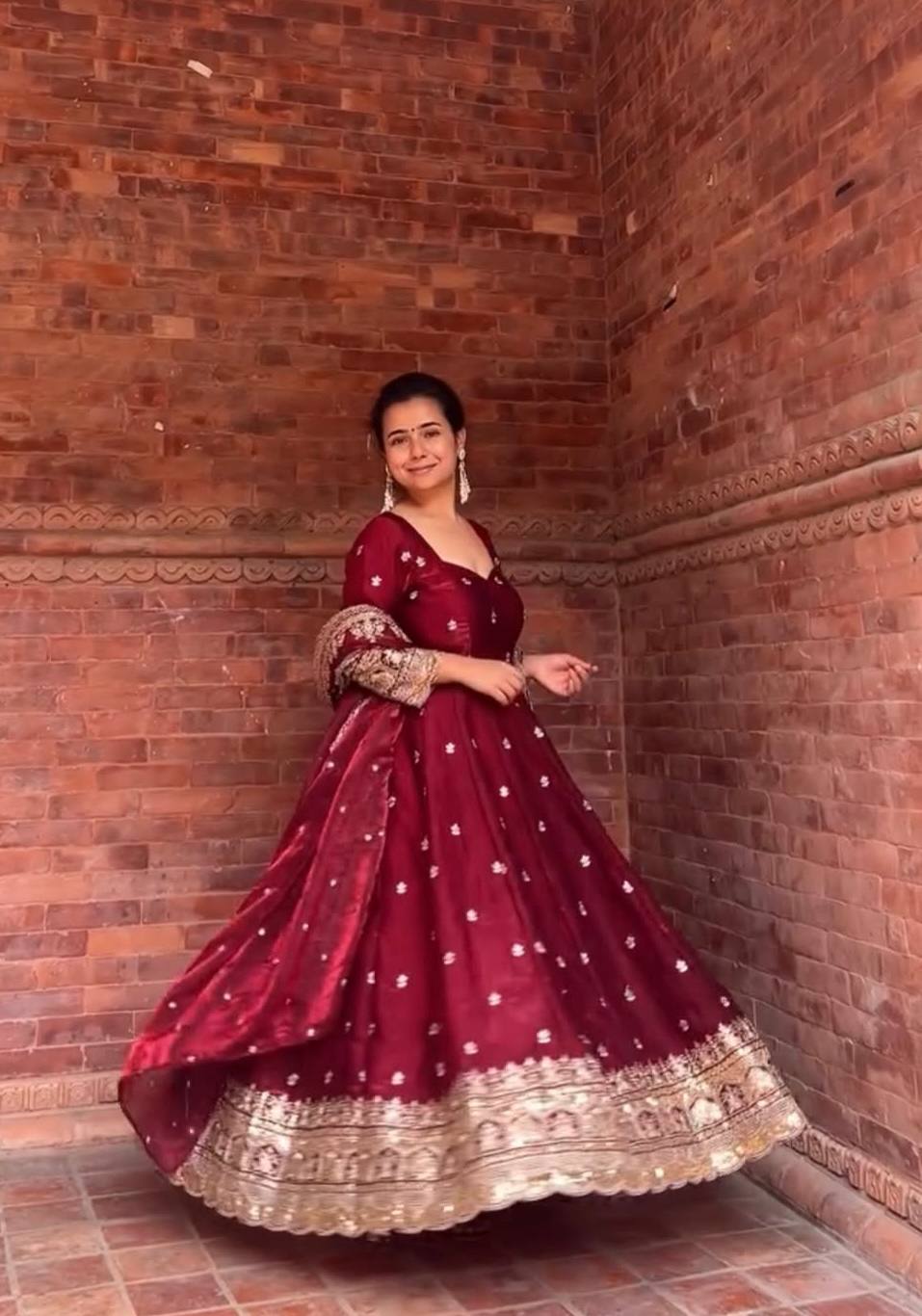 Timeless Charm Maroon Anarkali for Grace