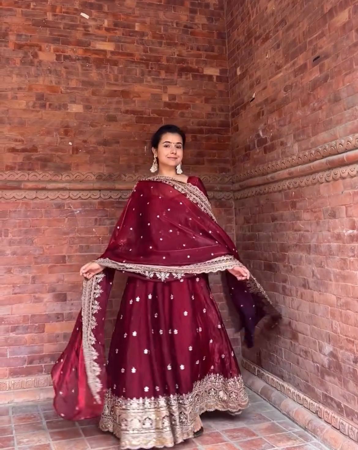 Timeless Charm Maroon Anarkali for Grace