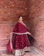 Timeless Charm Maroon Anarkali for Grace