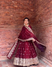 Timeless Charm Maroon Anarkali for Grace