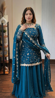 Luxe Threads Blue and Gold Fashion