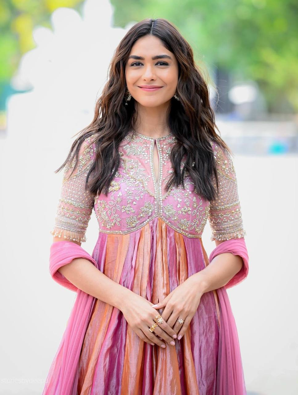Pink Elegance Stunning Anarkali Ensemble