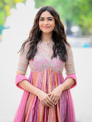 Pink Elegance Stunning Anarkali Ensemble