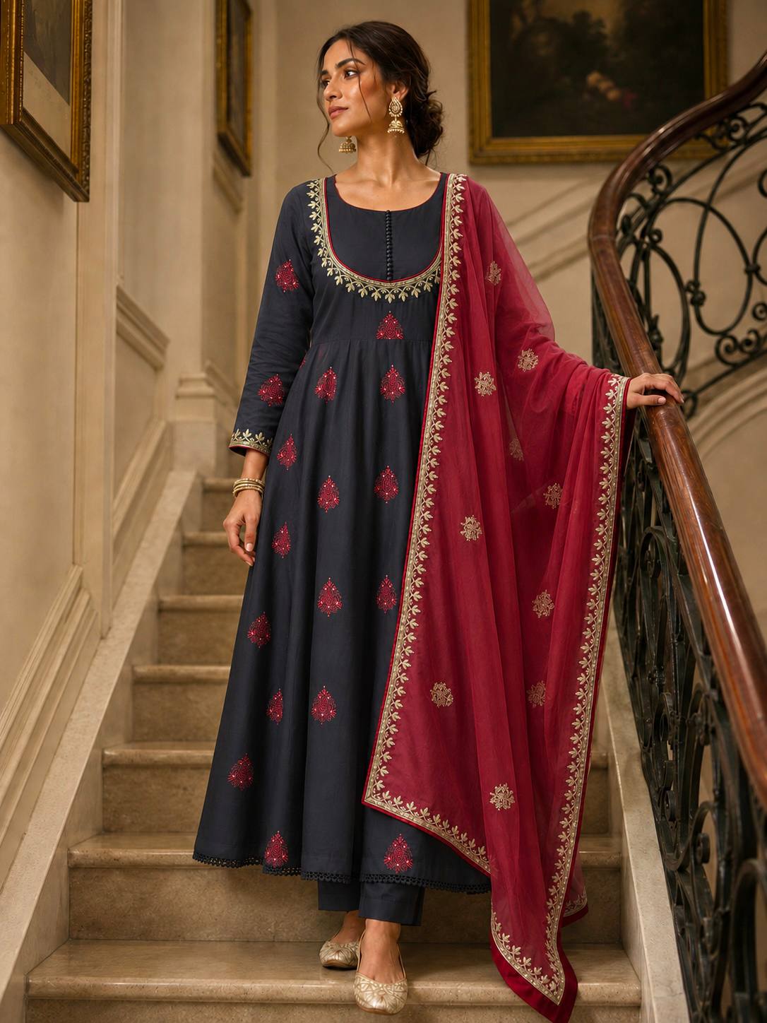 Vibrant Anarkali Fusion of Culture and Elegance