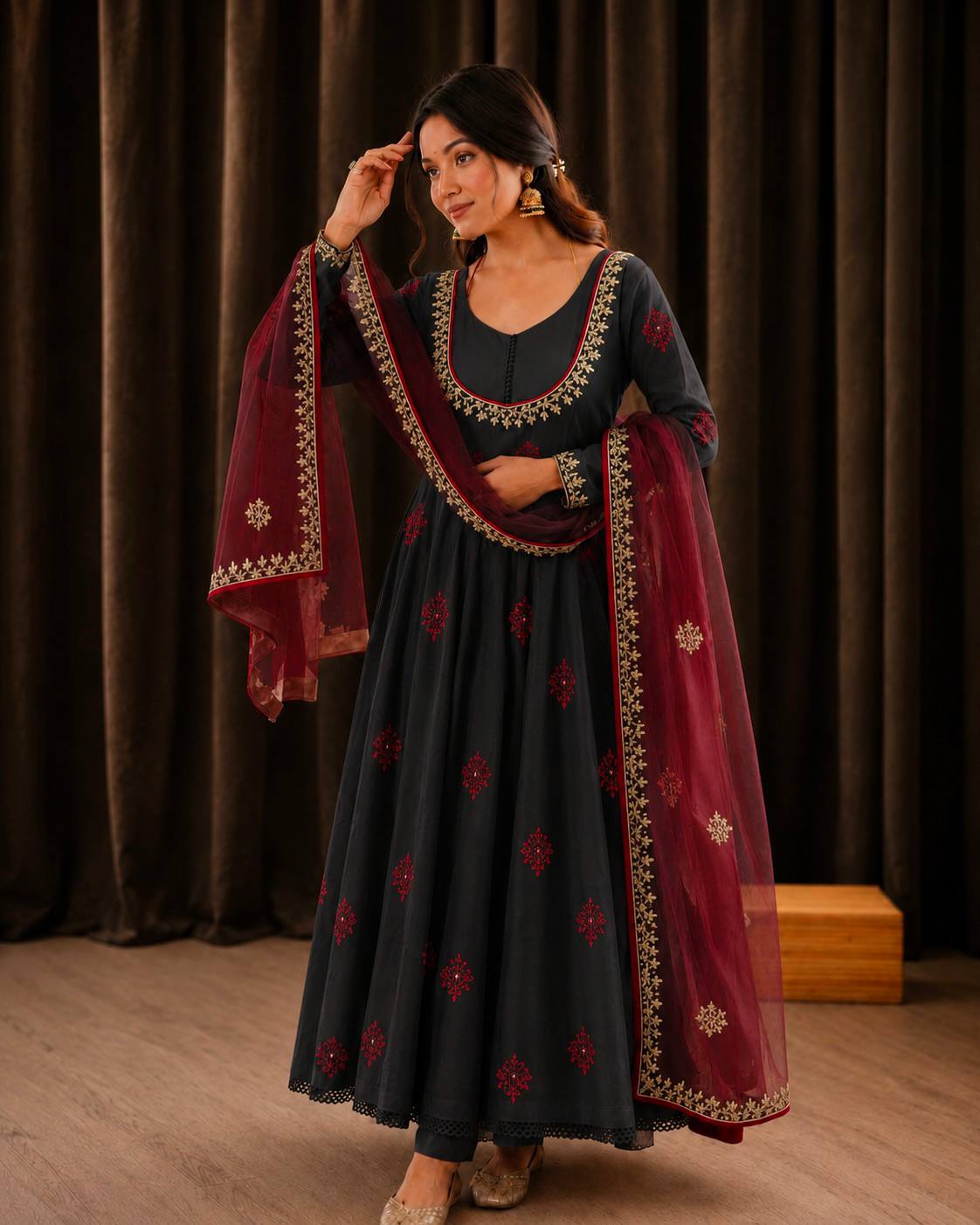 Vibrant Anarkali Fusion of Culture and Elegance