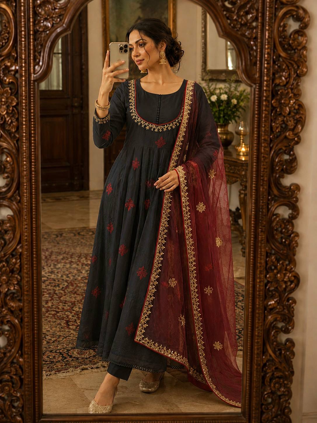 Vibrant Anarkali Fusion of Culture and Elegance