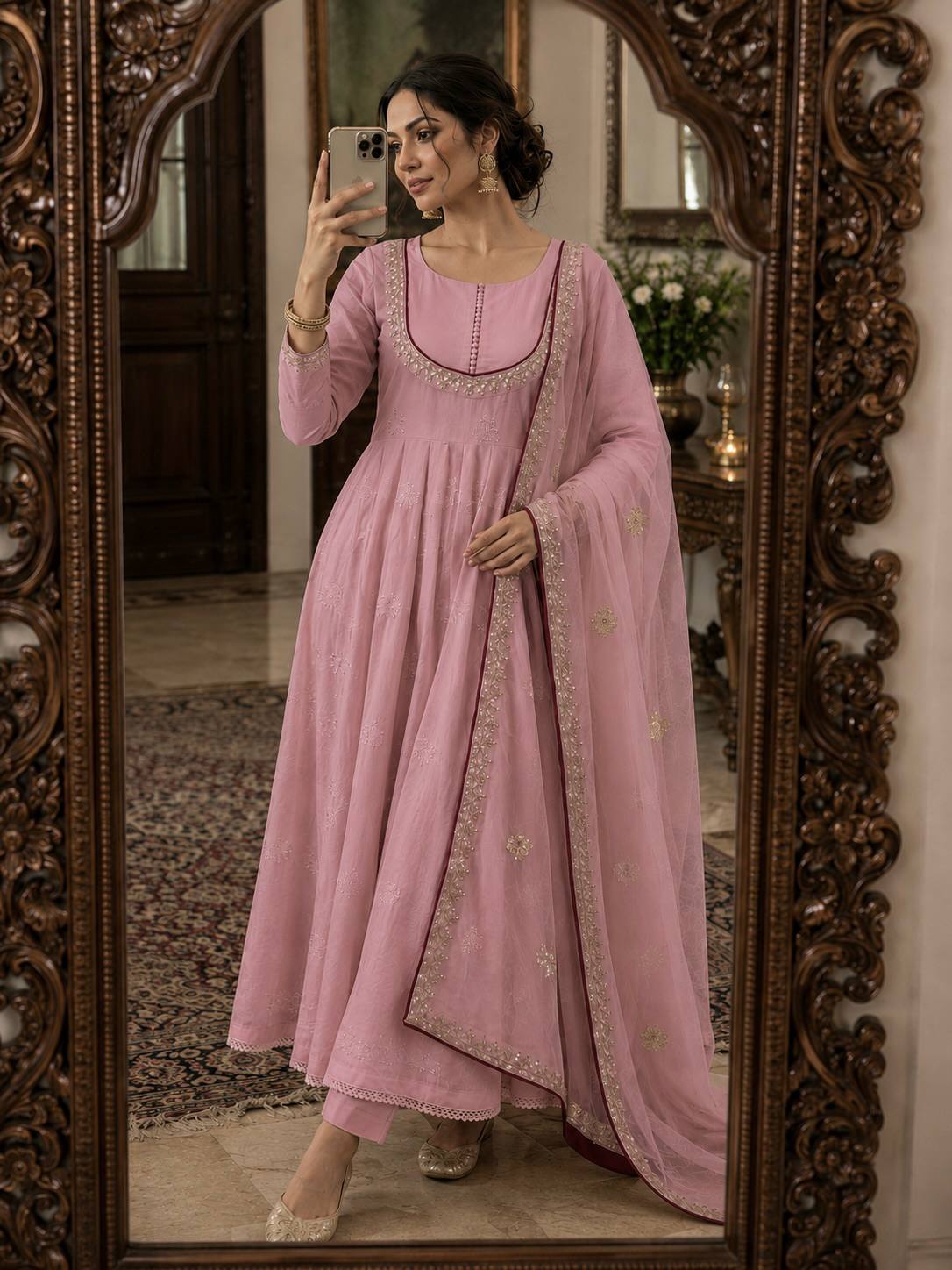 Vibrant Anarkali Fusion of Culture and Elegance