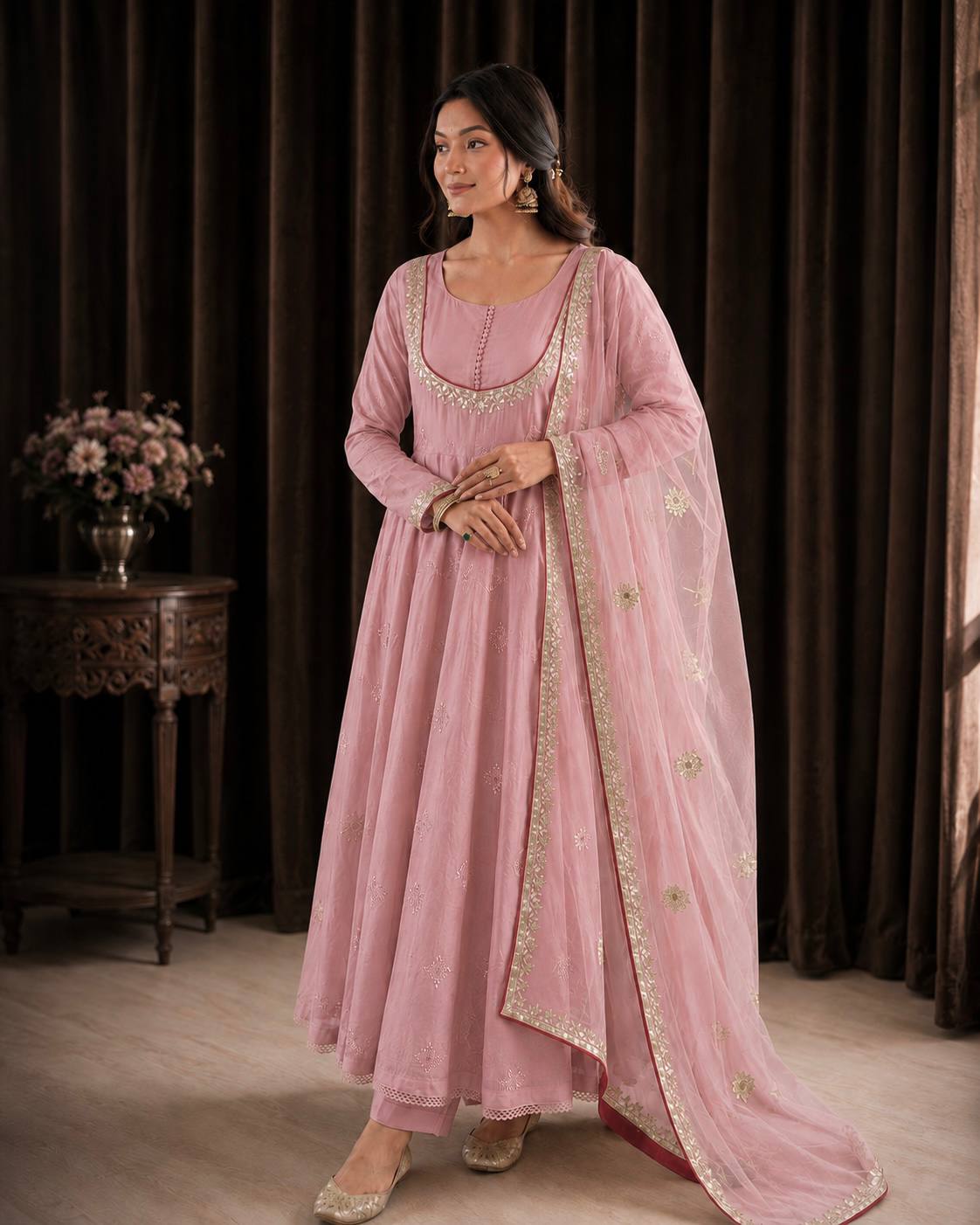 Vibrant Anarkali Fusion of Culture and Elegance