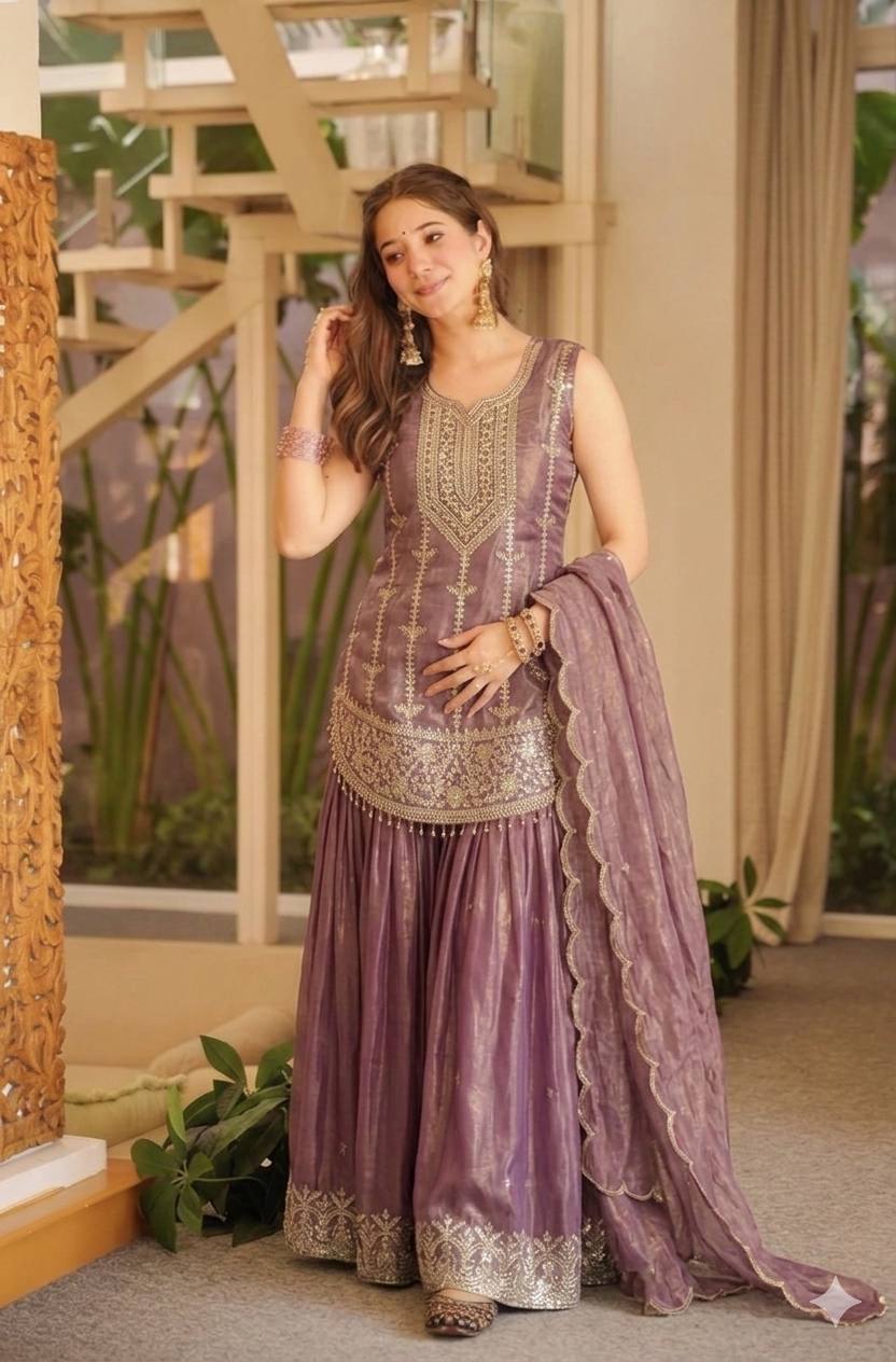 Lavish Purple Embroidered Salwar Suit Design