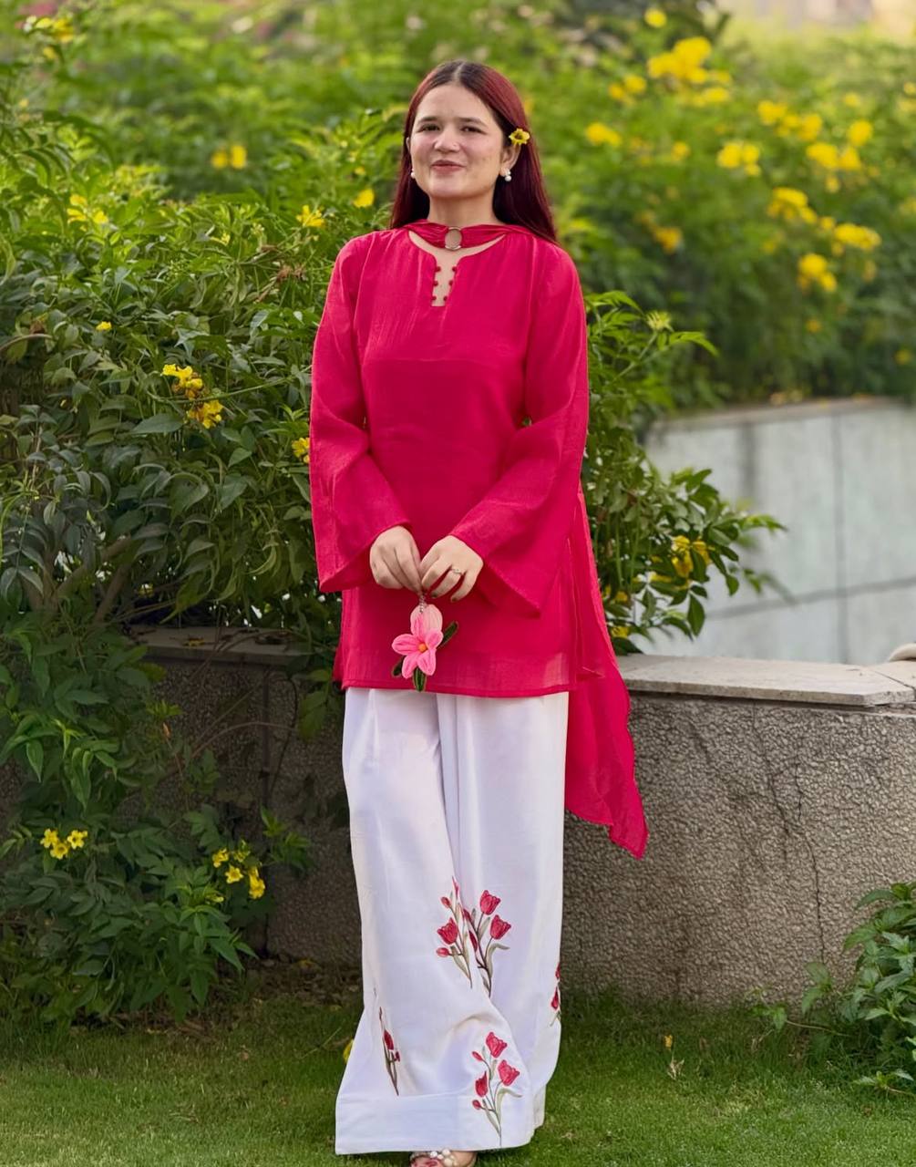 Timeless Style Red and White Ensemble