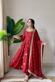 Graceful Red Anarkali for Special Occasions
