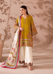 Timeless Mustard Embroidered Suit with Grace