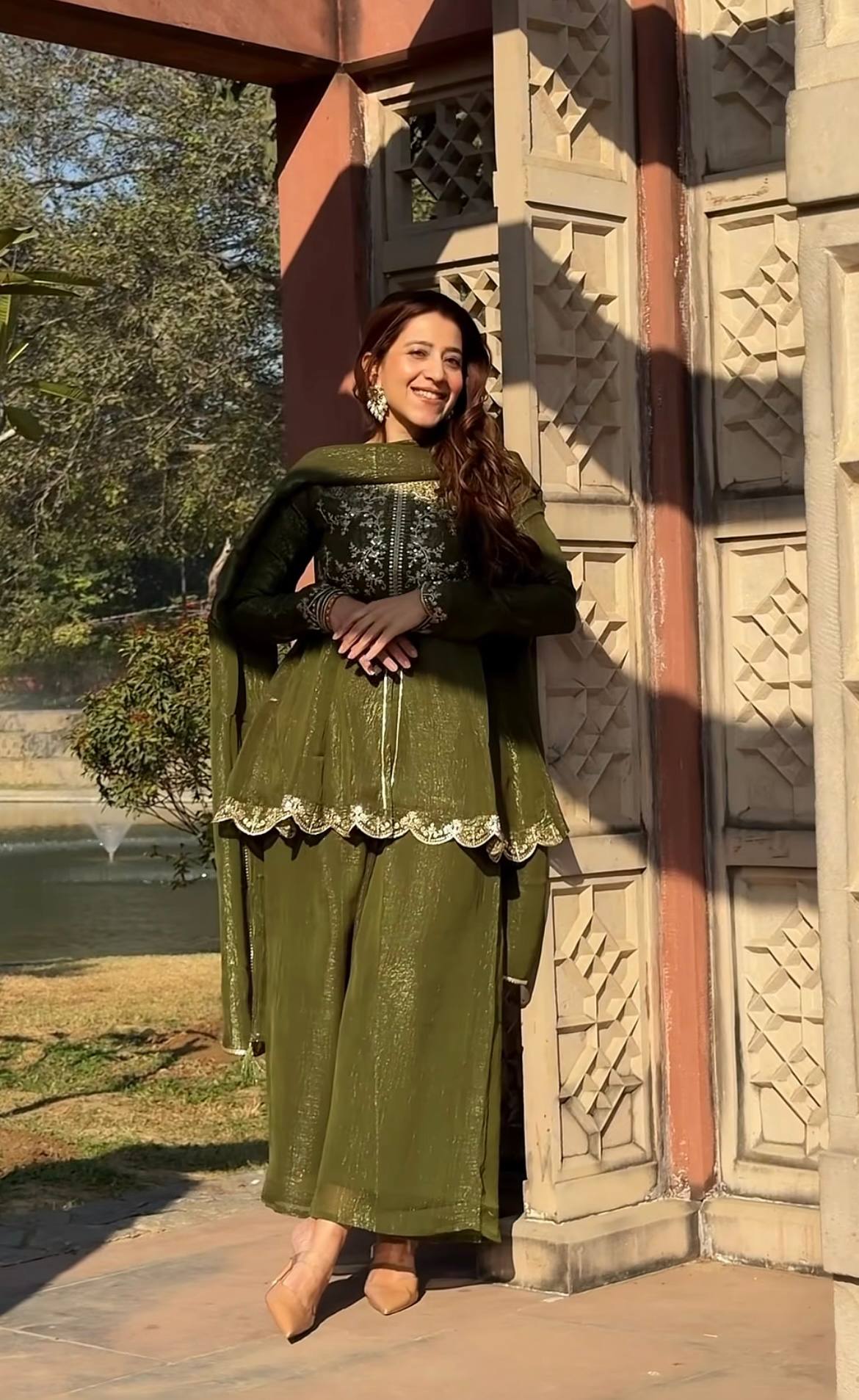 Elegant Green Embroidered Georgette Suit Collection