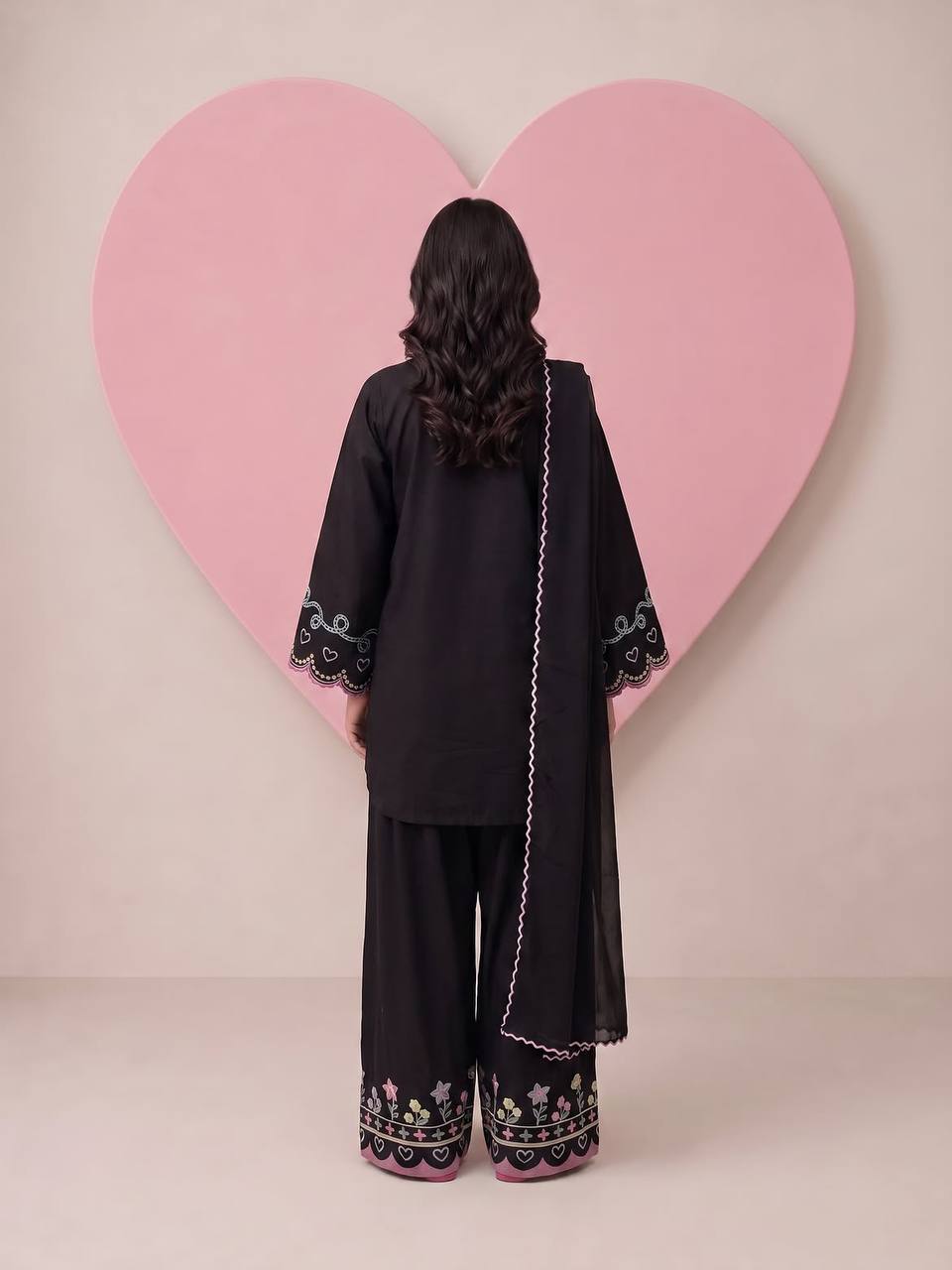 Stylish Affection Black Farshi Salwar Embroidered Suit