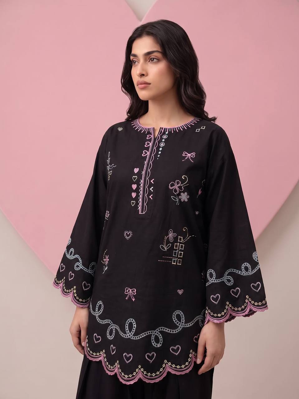 Stylish Affection Black Farshi Salwar Embroidered Suit