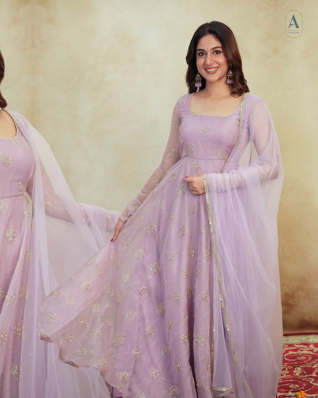 Garden Bloom Pastel Green Anarkali Ensemble
