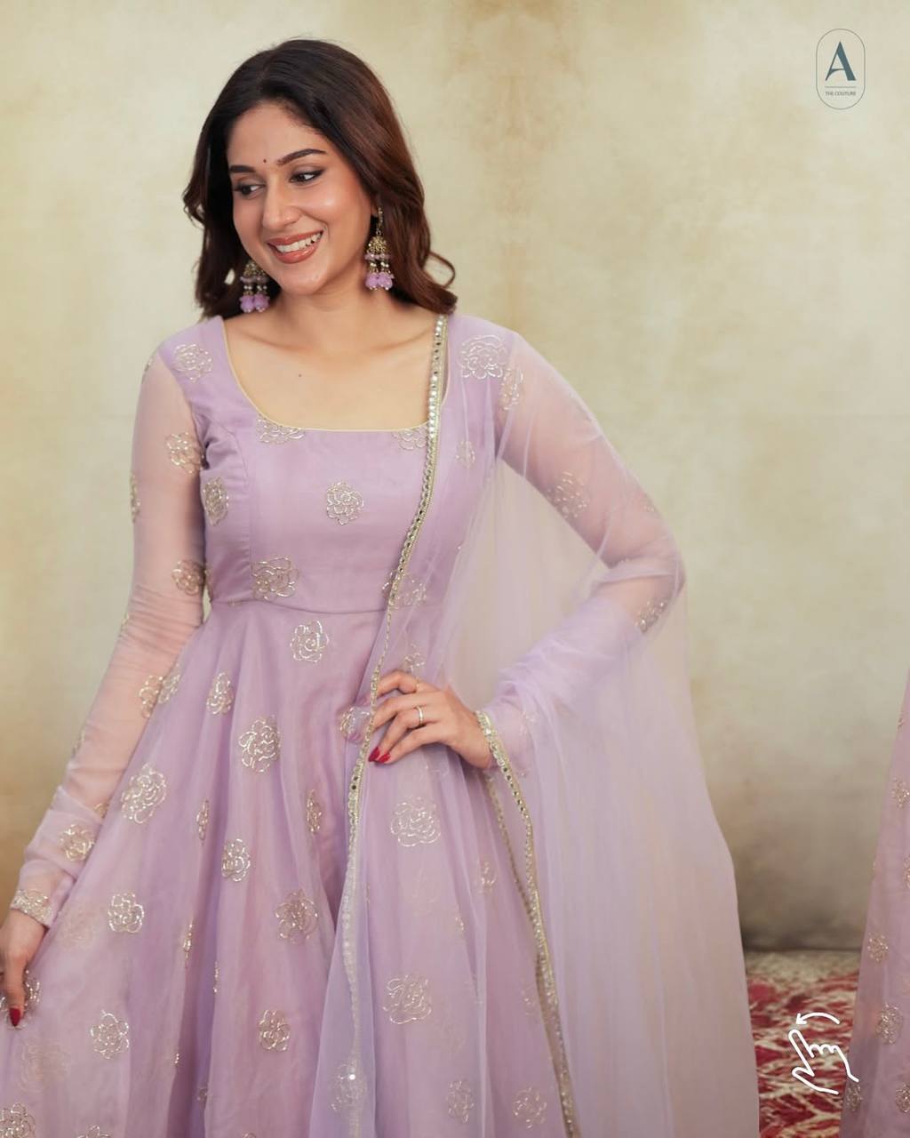 Garden Bloom Pastel Green Anarkali Ensemble