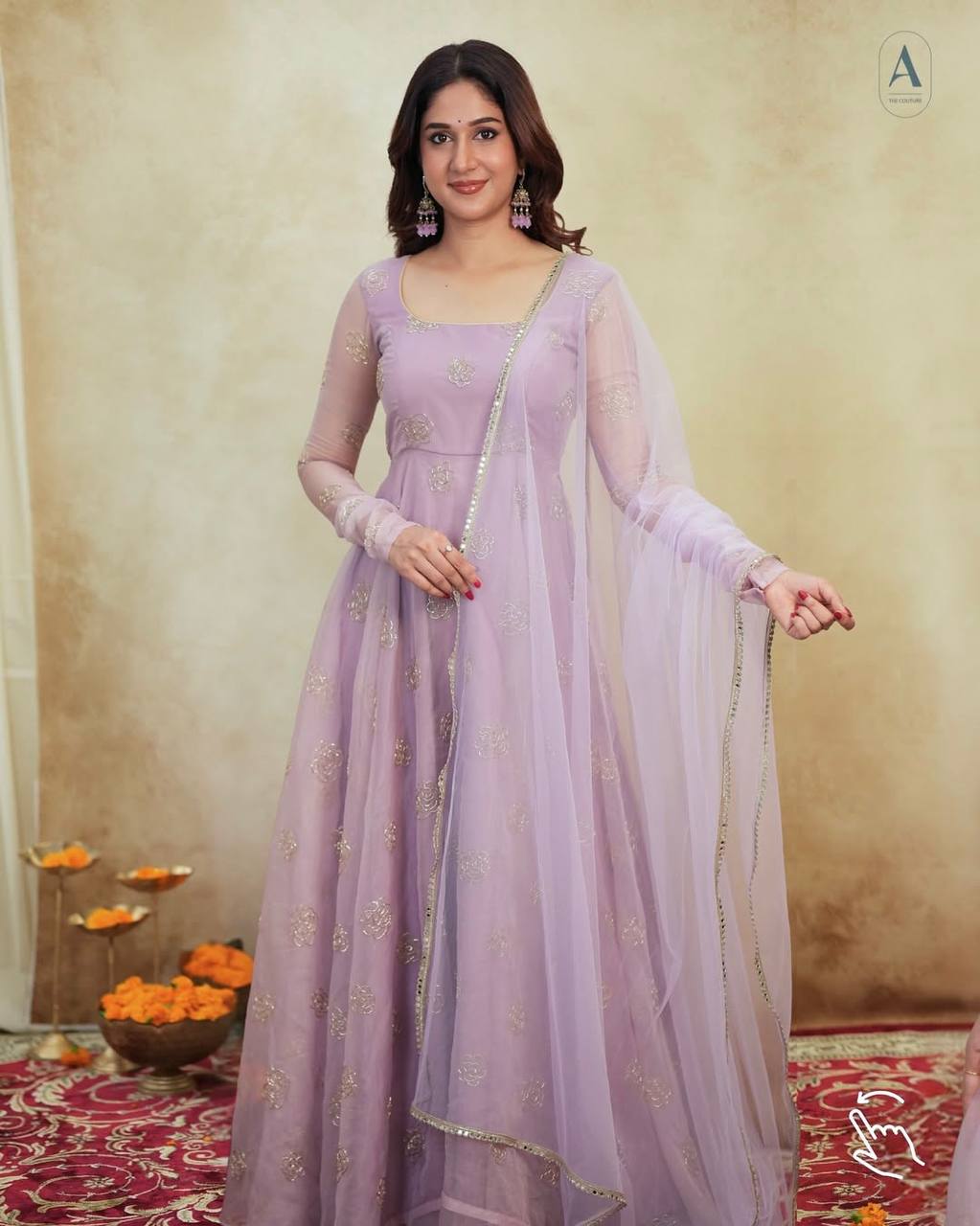 Garden Bloom Pastel Green Anarkali Ensemble