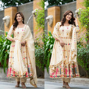 Exquisite Beige Anarkali Suit for Special Occasions
