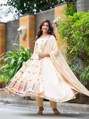 Exquisite Beige Anarkali Suit for Special Occasions