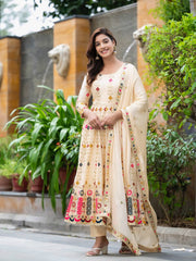 Exquisite Beige Anarkali Suit for Special Occasions