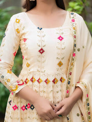 Exquisite Beige Anarkali Suit for Special Occasions