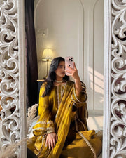 Premium Olive Festive Suit Crafted For Timeless Royal Elegance Always