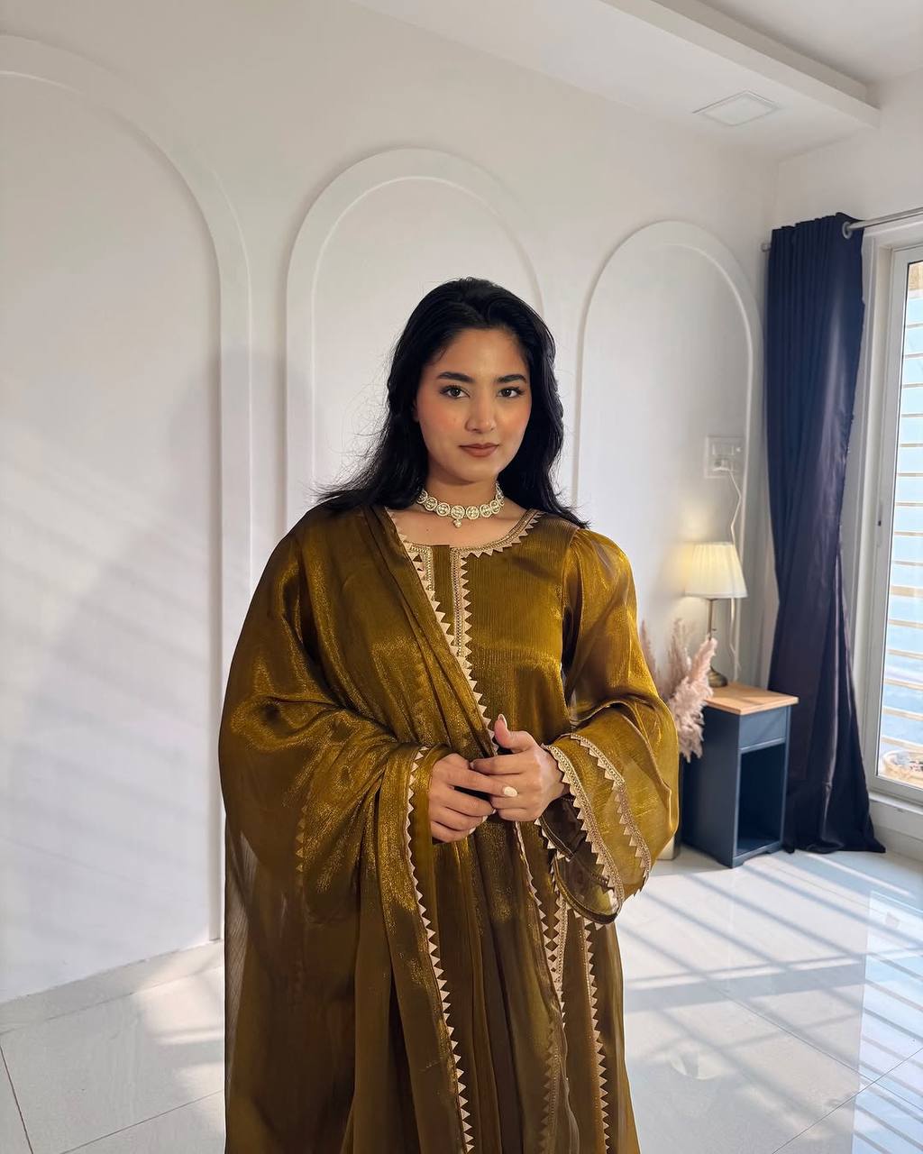 Premium Olive Festive Suit Crafted For Timeless Royal Elegance Always