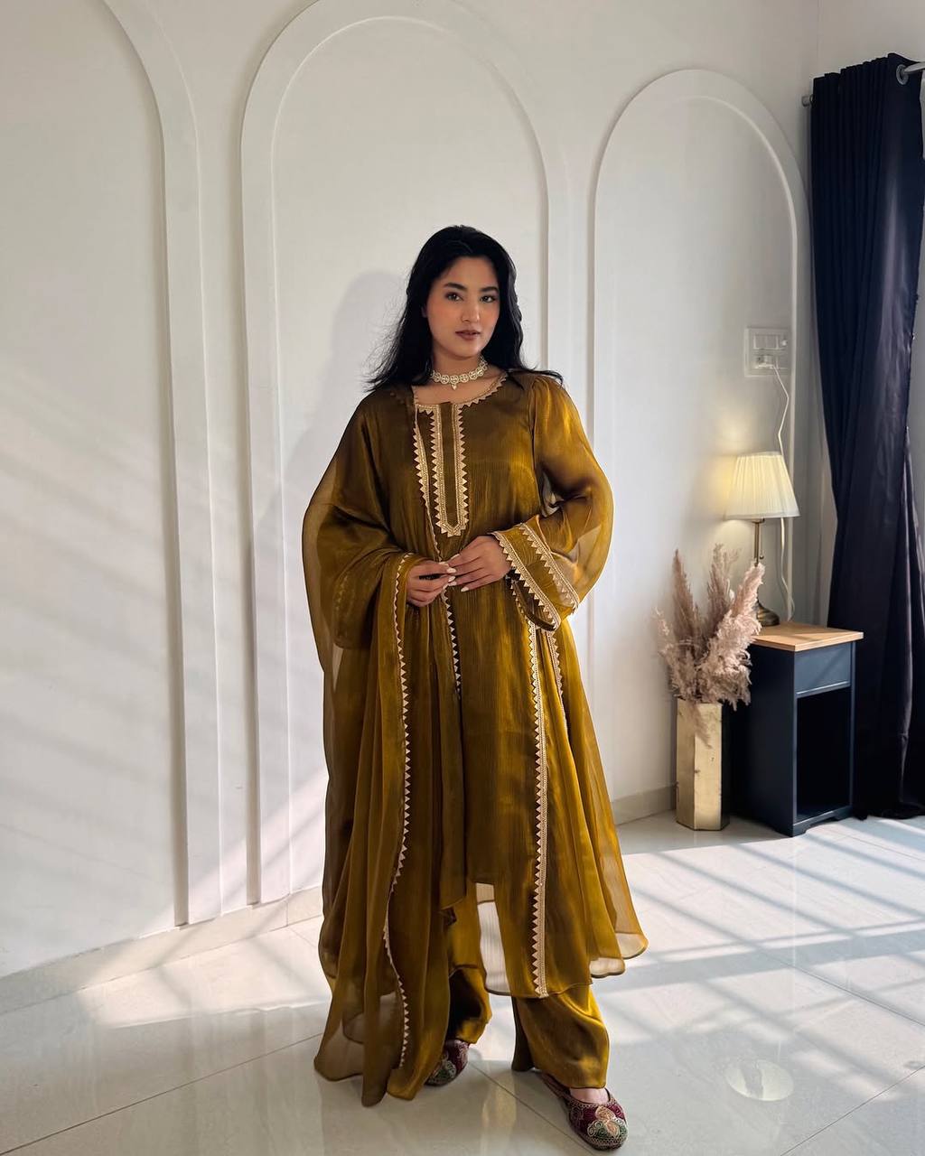Premium Olive Festive Suit Crafted For Timeless Royal Elegance Always