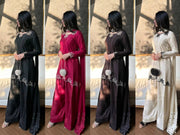 Elegant ivory salwar suit with black embroidery
