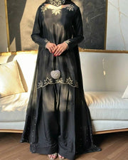 Elegant ivory salwar suit with black embroidery
