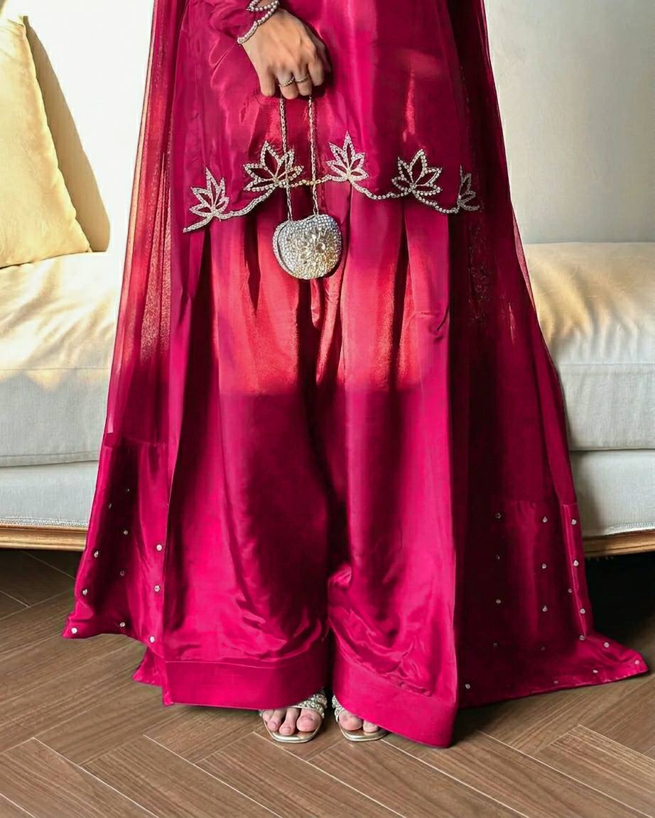 Elegant ivory salwar suit with black embroidery