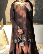 Elegant ivory salwar suit with black embroidery