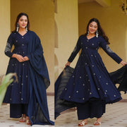 Empowering Elegance in Navy Blue Attire