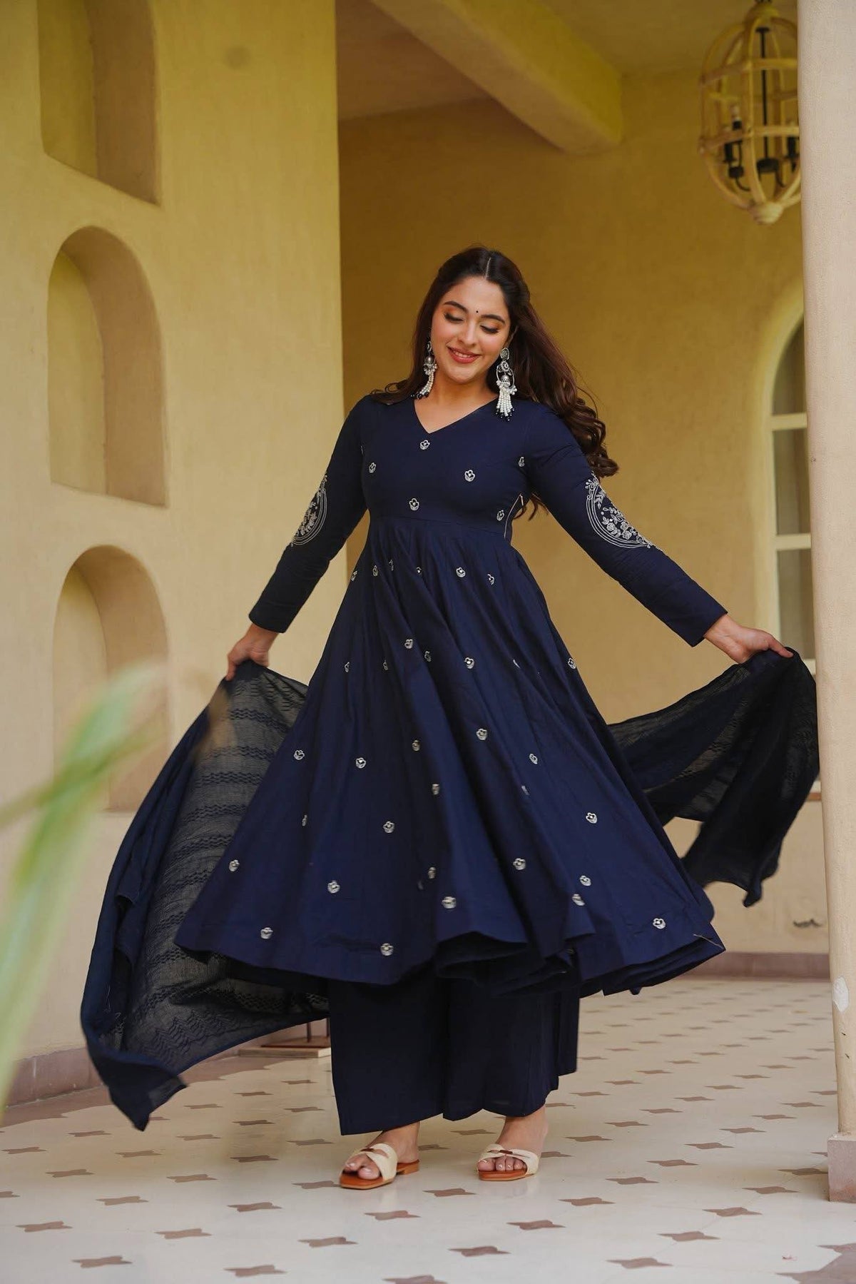 Empowering Elegance in Navy Blue Attire