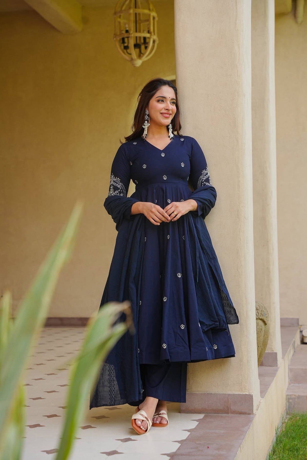 Empowering Elegance in Navy Blue Attire