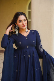 Empowering Elegance in Navy Blue Attire