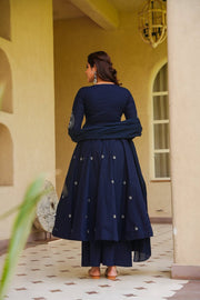 Empowering Elegance in Navy Blue Attire