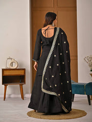 Sophisticated Black Ensemble with Dupatta