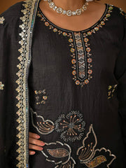 Sophisticated Black Ensemble with Dupatta