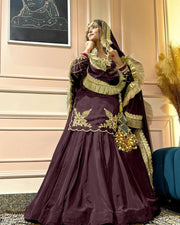 Regal Zari and Stone Embellished Hand work.