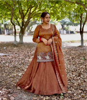 A Brown Embroidered Silk Suit